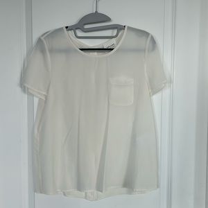New without tags Sezane silk tshirt, button back, size 38